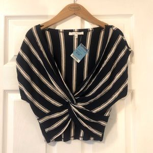 Navy and pink crop top NWT